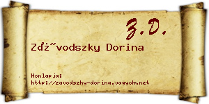 Závodszky Dorina névjegykártya