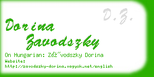 dorina zavodszky business card